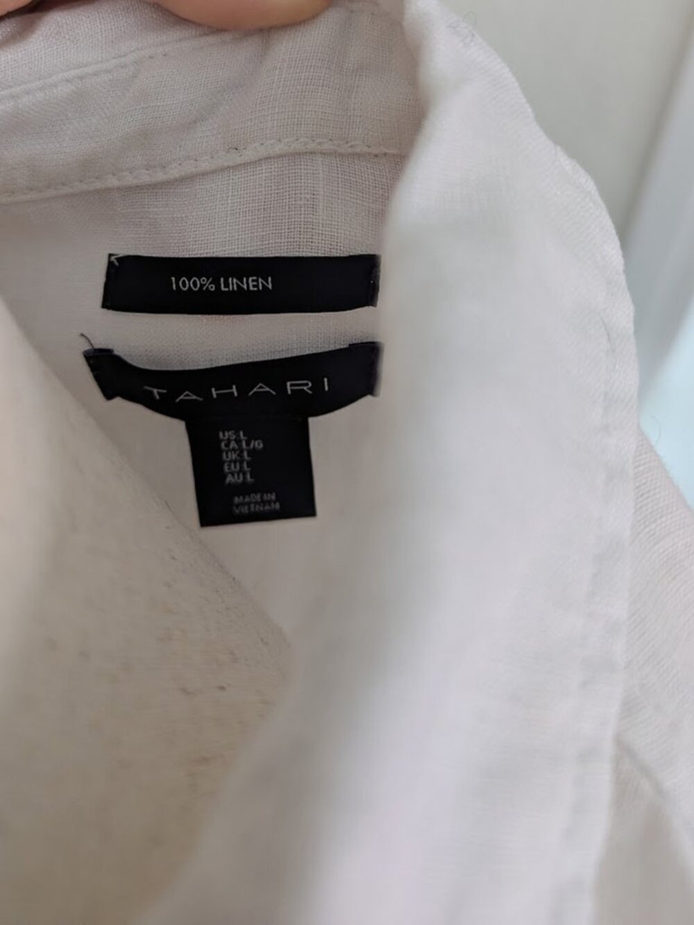 Tahari 100% Linen Button Down White Tunic - Picture 11 of 11